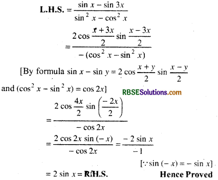 RBSE Solutions for Class 11 Maths Chapter 3 Trigonometric Functions Ex 3.3 14