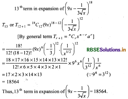 RBSE Solutions for Class 11 Maths Chapter 8 Binomial Theorem Ex 8.2 3