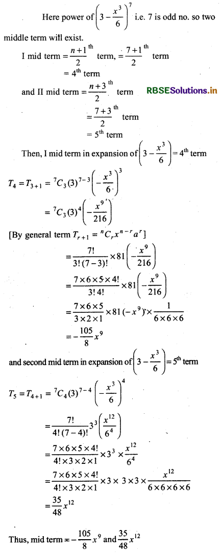 RBSE Solutions for Class 11 Maths Chapter 8 Binomial Theorem Ex 8.2 4