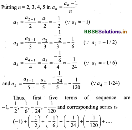 RBSE Solutions for Class 11 Maths Chapter 9 Sequences and Series Ex 9.1 4