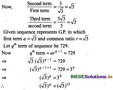 RBSE Solutions for Class 11 Maths Chapter 9 Sequences and Series Ex 9.3 3