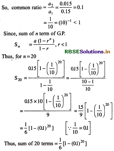 RBSE Solutions for Class 11 Maths Chapter 9 Sequences and Series Ex 9.3 6