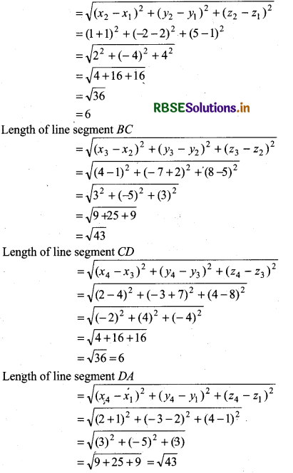 RBSE Solutions for Class 11 Maths Chapter 12 Introduction to three Dimensional Geometry Ex 12.2 8