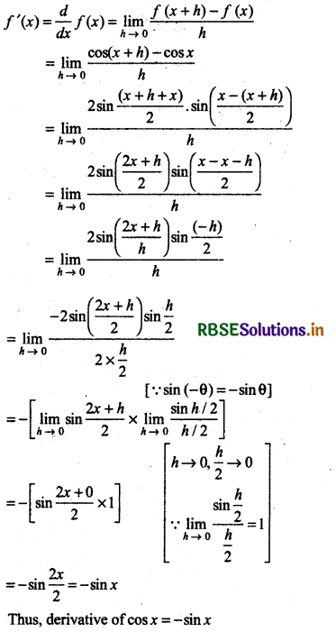 RBSE Solutions for Class 11 Maths Chapter 13 Limits and Derivatives Ex 13.2 21