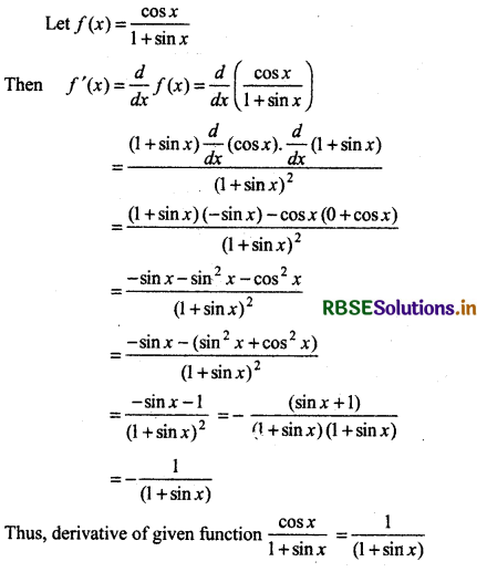 RBSE Solutions for Class 11 Maths Chapter 13 Limits and Derivatives Miscellaneous Exercise 17