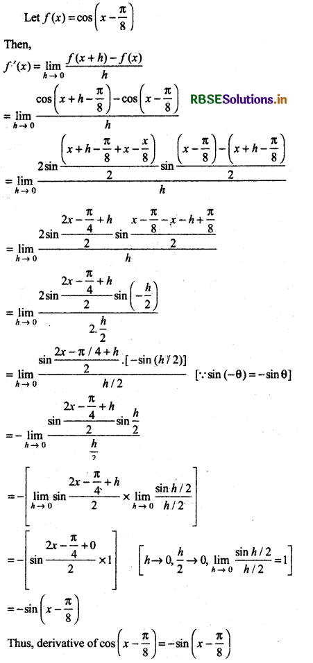RBSE Solutions for Class 11 Maths Chapter 13 Limits and Derivatives Miscellaneous Exercise 4