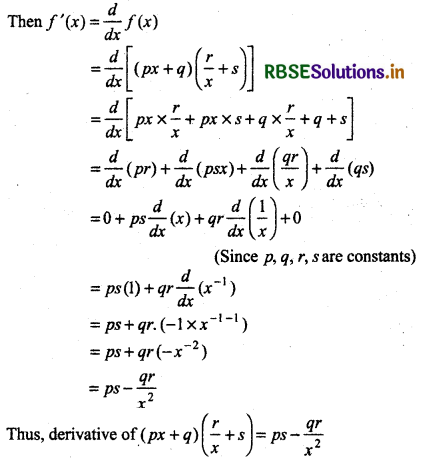 RBSE Solutions for Class 11 Maths Chapter 13 Limits and Derivatives Miscellaneous Exercise 6