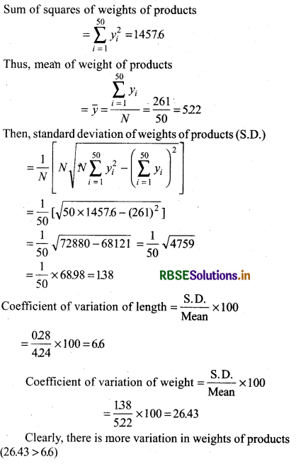 RBSE Solutions for Class 11 Maths Chapter 15 Statistics Ex 15.3 10