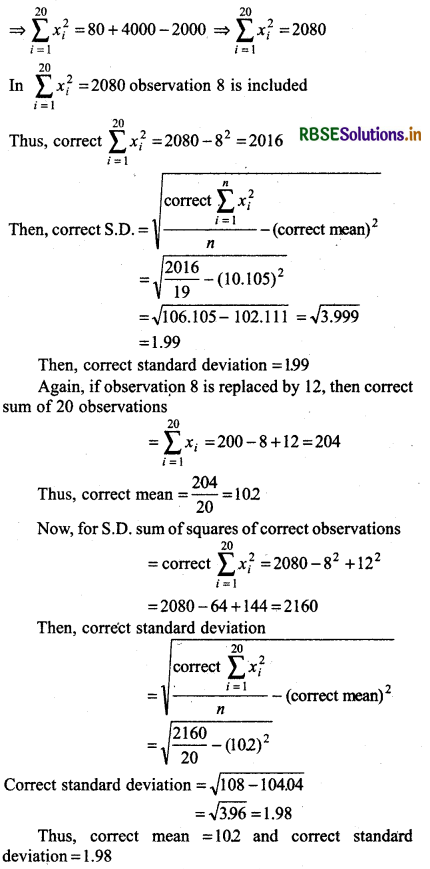 RBSE Solutions for Class 11 Maths Chapter 15 Statistics Miscellaneous Exercise 10