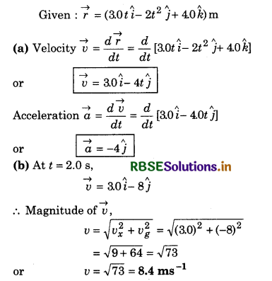 RBSE Solutions for Class 11 Physics Chapter 4 Motion in a Plane 20