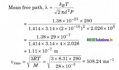 RBSE Solutions for Class 11 Physics Chapter 13 Kinetic Theory 5