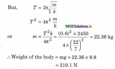 RBSE Solutions for Class 11 Physics Chapter 14 Oscillations 4