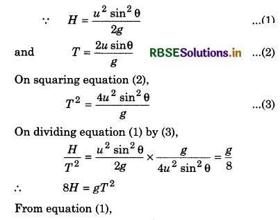 RBSE Class 11 Physics Important Questions Chapter 4 Motion in a Plane 8