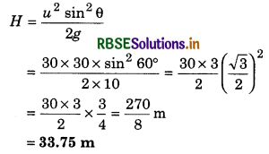 RBSE Class 11 Physics Important Questions Chapter 4 Motion in a Plane 100