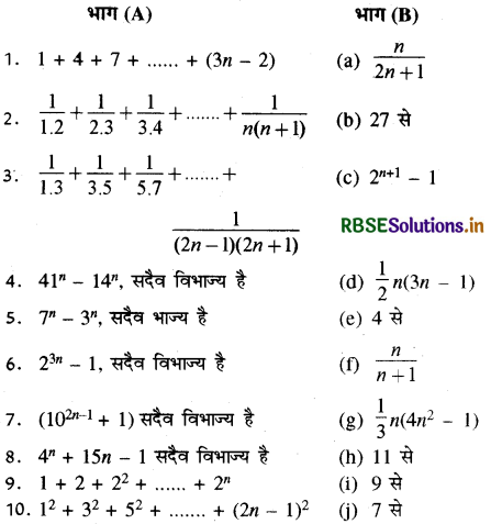 RBSE Class 11 Maths Important Questions Chapter 4 गणितीय आगमन का सिद्धांत 6