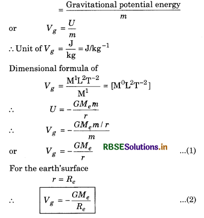 RBSE Class 11 Physics Important Questions Chapter 8 Gravitation 45