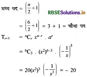 RBSE Class 11 Maths Important Questions Chapter 8 द्विपद प्रमेय 2