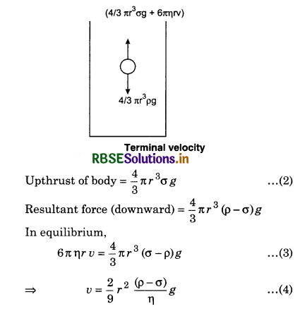 RBSE Class 11 Physics Important Questions Chapter 10 Mechanical Properties of Fluids 10