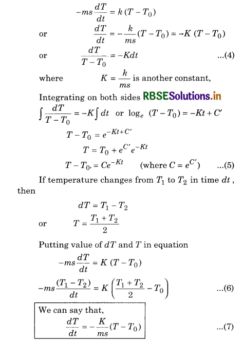 RBSE Class 11 Physics Important Questions Chapter 11 Thermal Properties of Matter 11