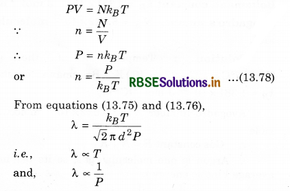 RBSE Class 11 Physics Important Questions Chapter 13 Kinetic Theory 42