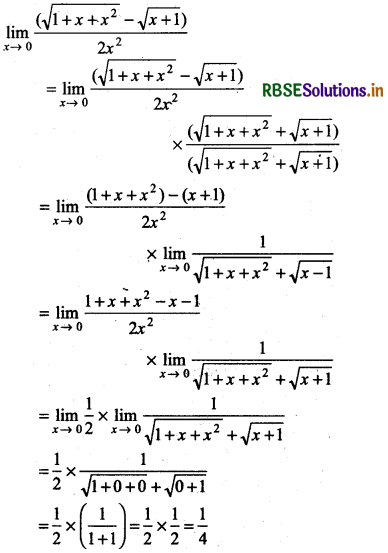 RBSE Class 11 Maths Important Questions Chapter 13 Limits and Derivatives 10