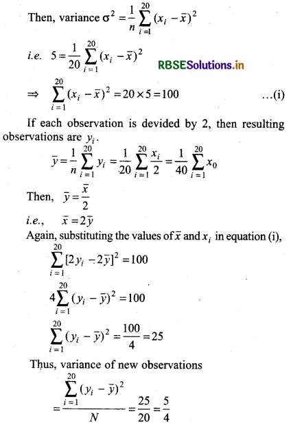 RBSE Class 11 Maths Important Questions Chapter 15 Statistics 3