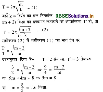 RBSE Class 11 Physics Important Questions  14 दोलन 22