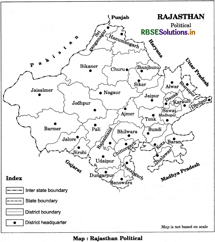 Class 7 Hamara Rajasthan Map Related Questions in English 7