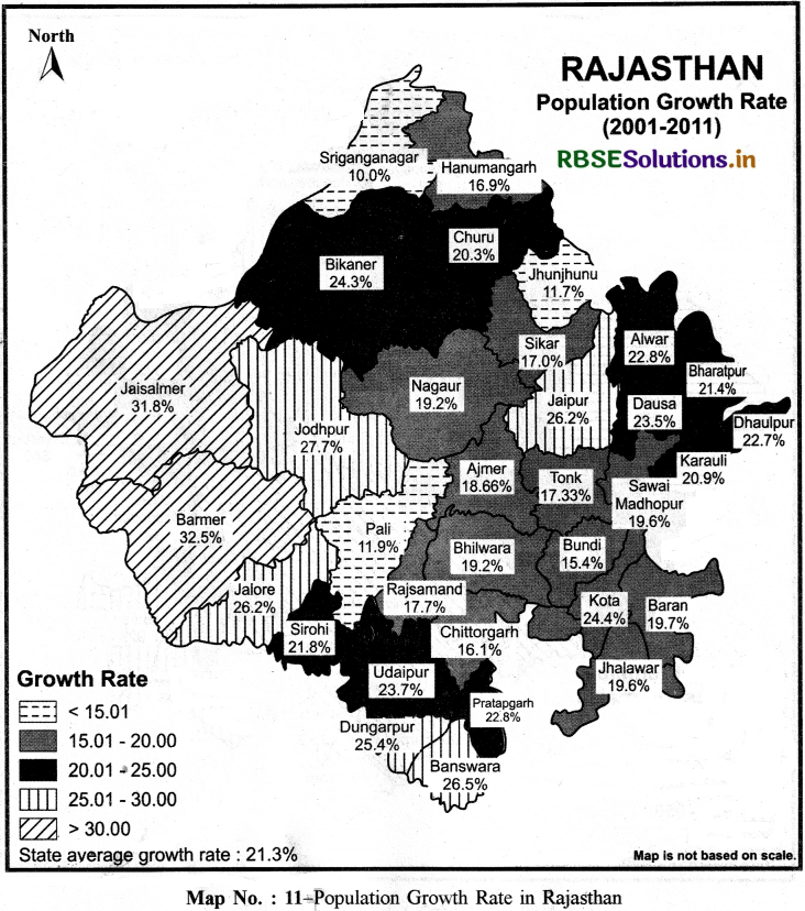 Class 8 Hamara Rajasthan Map Related Questions in English 11