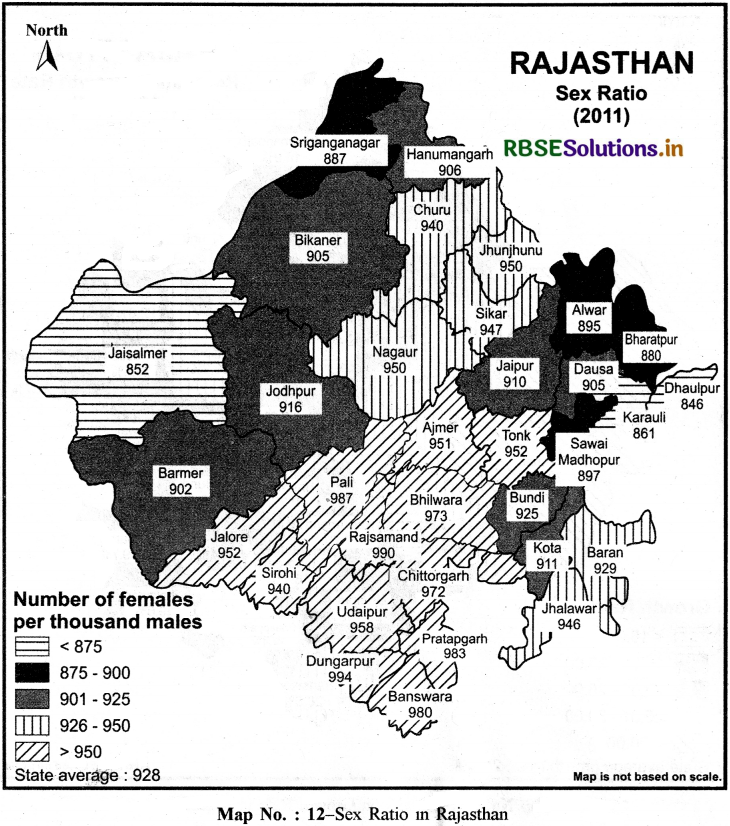 Class 8 Hamara Rajasthan Map Related Questions in English 12
