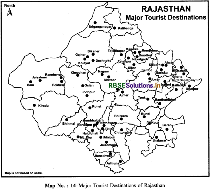 Class 8 Hamara Rajasthan Map Related Questions in English 14
