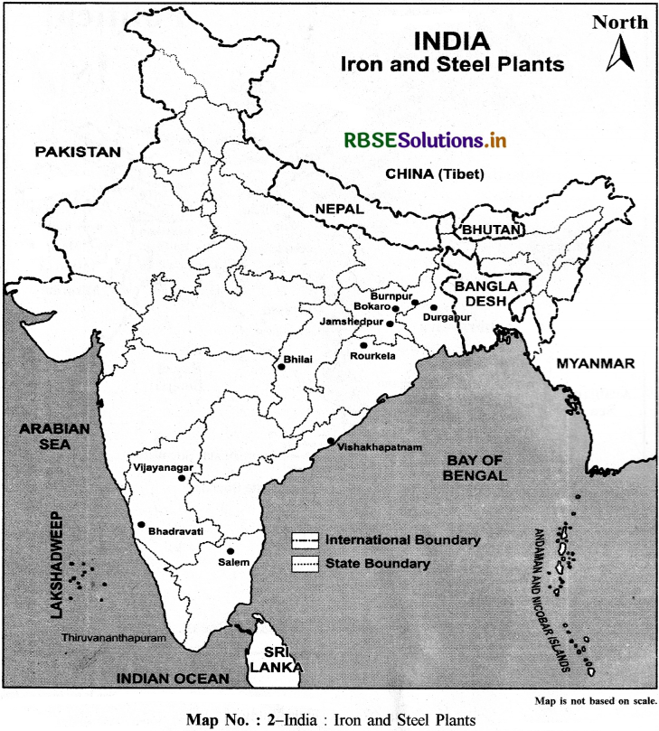 Class 8 Hamara Rajasthan Map Related Questions in English 2