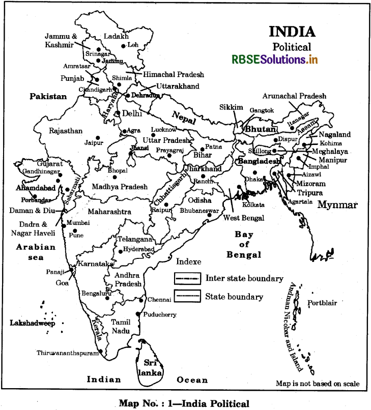 Class 6 Hamara Rajasthan Map Related Questions in English 1