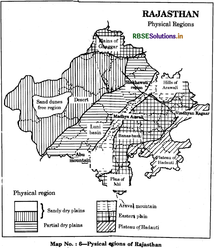 Class 6 Hamara Rajasthan Map Related Questions in English 6
