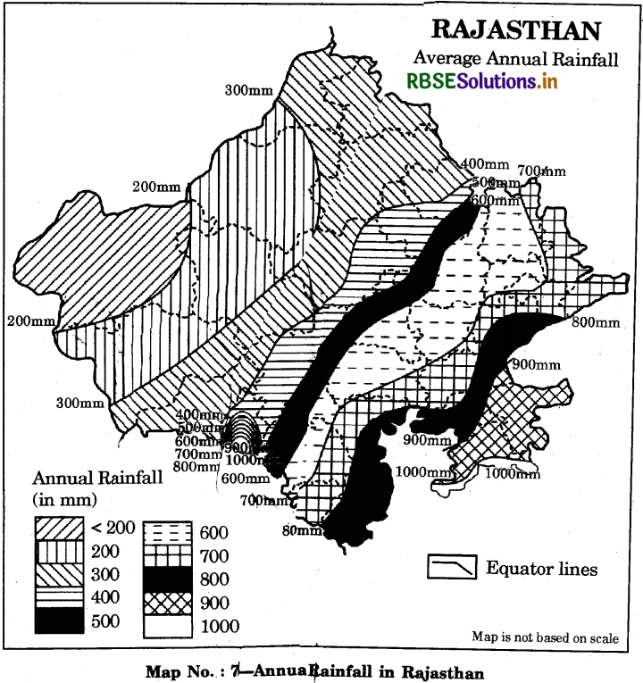 Class 6 Hamara Rajasthan Map Related Questions in English 7